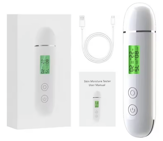 Portable Moisture & Oil Analyzer - Rechargeable LCD Tester for Healthy, Glowing Skin