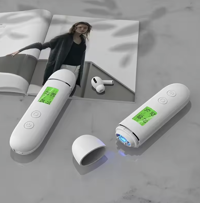 Portable Moisture & Oil Analyzer - Rechargeable LCD Tester for Healthy, Glowing Skin